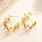 Women's Drop Earrings with Wavy Design Fashion Glam