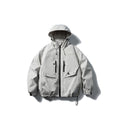 Unisex Waterproof technical hooded jacket with multiple pockets and adjustable hem Fashion Glam