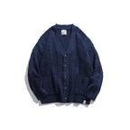 Unisex Oversized Knit Cardigan with Cable Pattern, V-Neck and Patch Pockets Fashion Glam