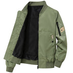 Men's Lightweight Bomber Jacket Made of Nylon with Arm Pocket and Ribbed Cuffs Fashion Glam
