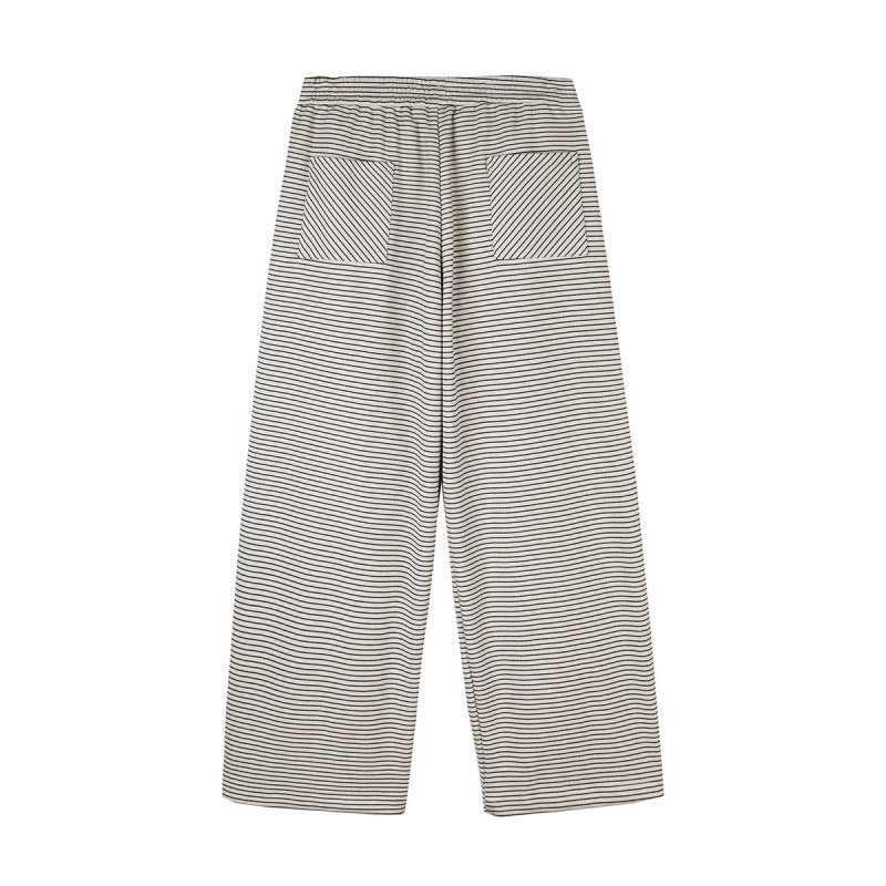 Women's culotte pants with wide leg, high waistband, and fine stripe pattern Fashion Glam