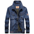 Men's denim jacket in vintage look with patch, chest pockets, and breathable mesh lining Fashion Glam