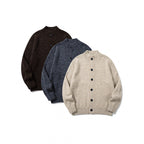 Unisex Boxy-Mohair-Mix-Cardigan with half-high collar and continuous button placket Fashion Glam