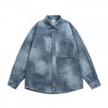 Unisex Oversize Cotton Shirt with Washed Effect and Patch Chest Pocket Fashion Glam