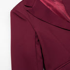 Women Simple Single-Button Long Blazer with Satin Lining and Patch Pockets Fashion Glam