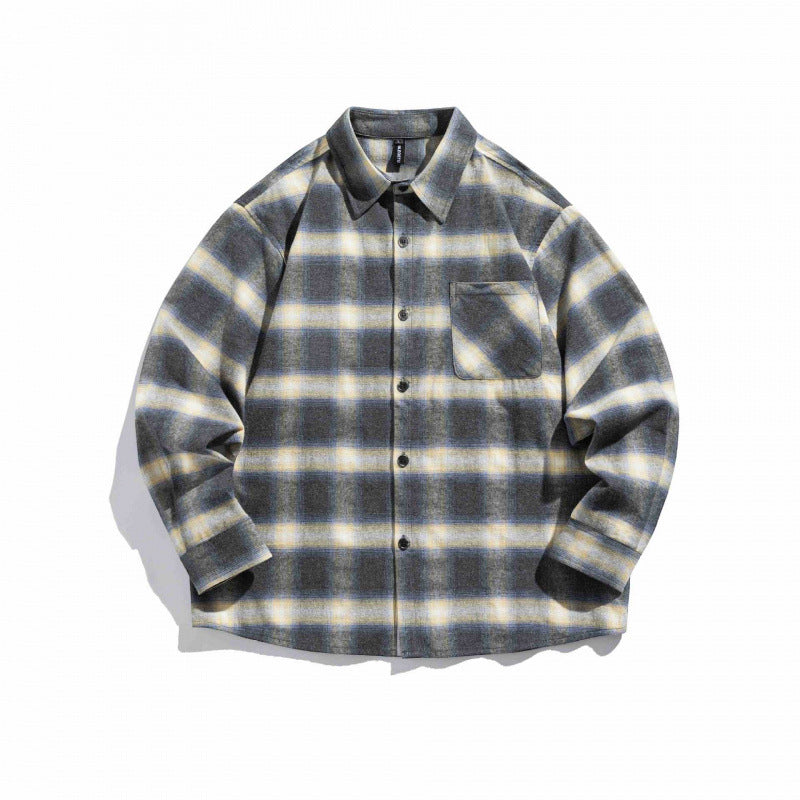 Unisex Boxy Checkered Flannel Overshirt with Patch Chest Pocket and Boxy Cut Fashion Glam