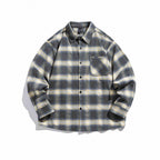 Unisex Boxy Checkered Flannel Overshirt with Patch Chest Pocket and Boxy Cut Fashion Glam