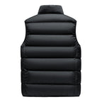 Men's Lightweight Thermal Quilted Vest with High Stand-Up Collar and Zipper Pockets Fashion Glam