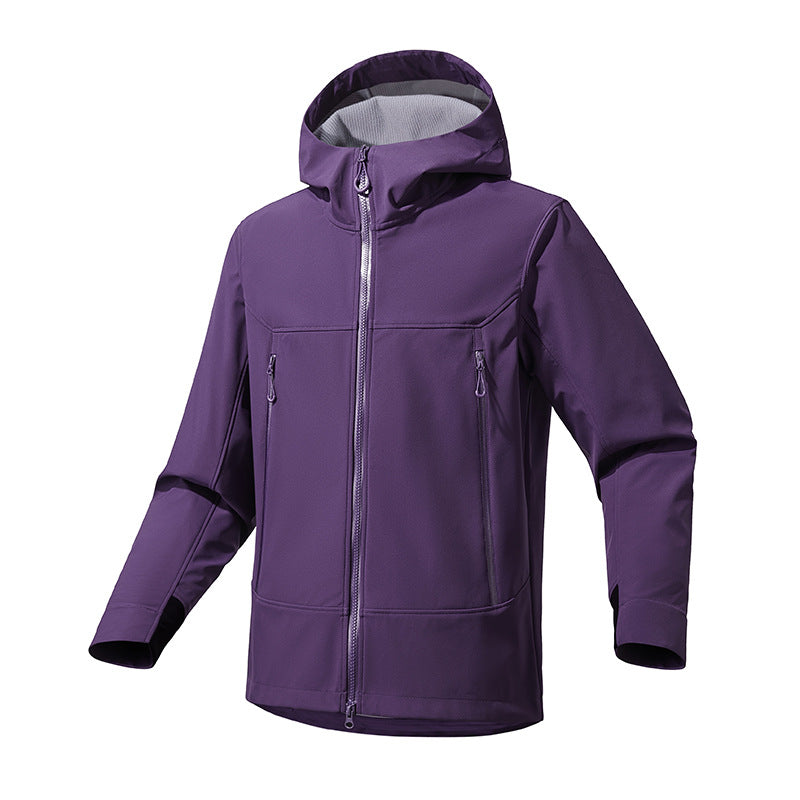 Women Breathable Softshell Hoodie with Water-Repellent Membrane and Two-Way Zipper Fashion Glam