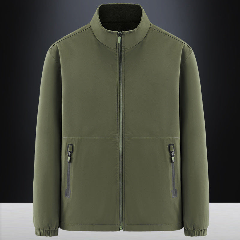 Men's minimalist technical all-weather softshell jacket with stand-up collar and water-repellent zippers Fashion Glam