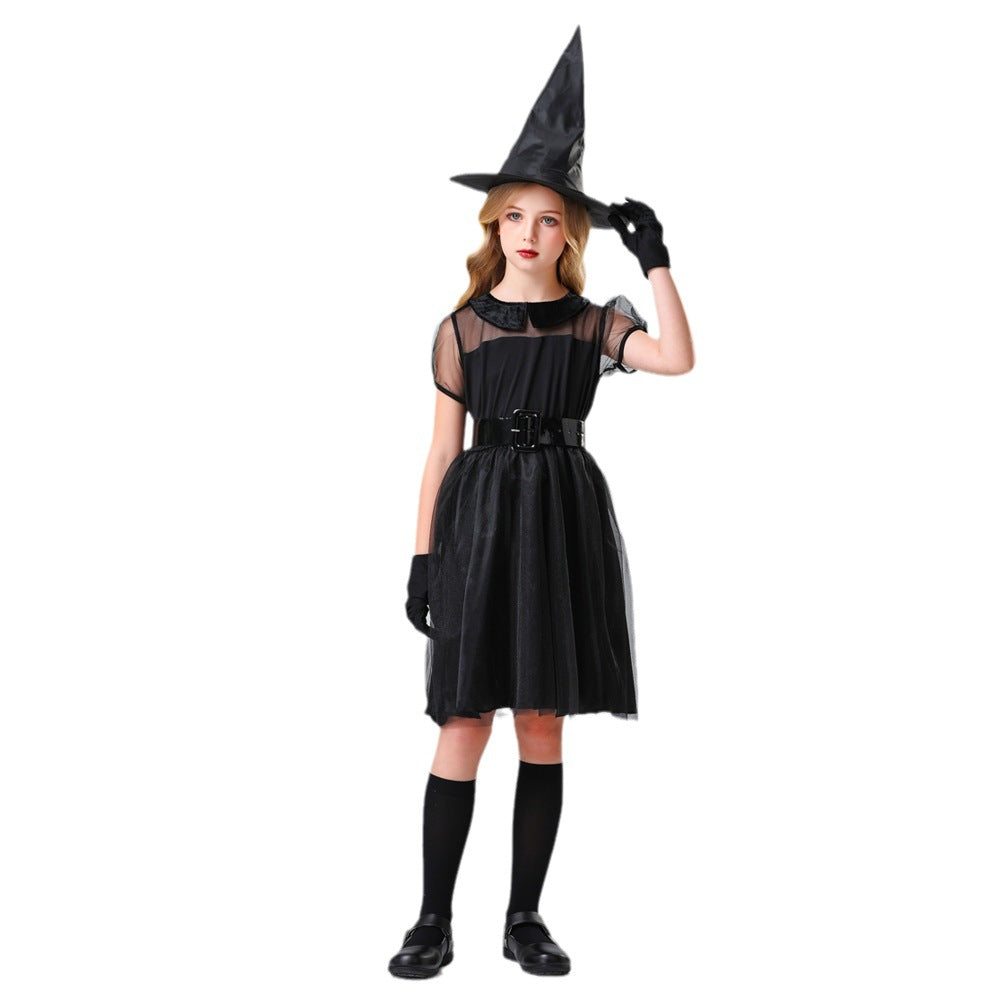 Girl Witch Costume with Tulle Skirt and Accessories Fashion Glam