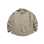 Men's Oversized Checkered Button-Down Shirt with Chest Pocket and Rounded Hem Fashion Glam