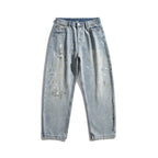Men's Loose-Fit Vintage Denim Pants with Used Effect, Paint-Splatter and Distressed Details Fashion Glam