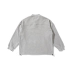 Unisex Oversize Sweatshirt with Henley button placket, kangaroo pocket and drawstring hem Fashion Glam