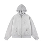 Unisex Oversize Hoodie Blouson Jacket with Ribbed Cuffs and Flap Pockets Fashion Glam