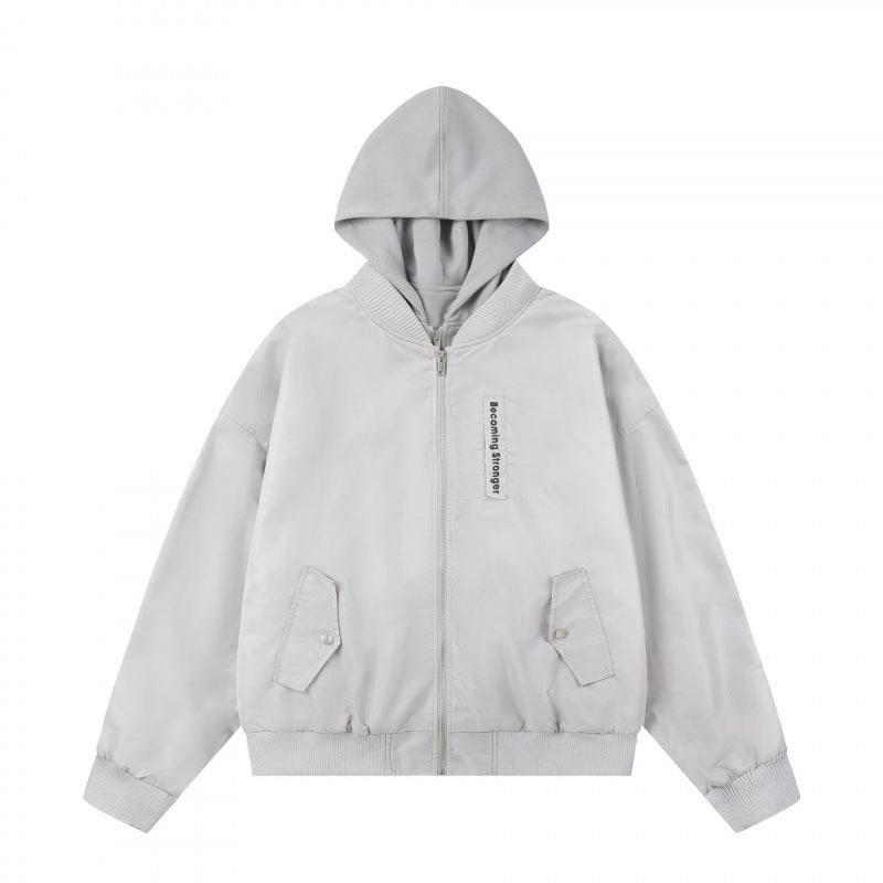 Unisex Oversize Hoodie Blouson Jacket with Ribbed Cuffs and Flap Pockets Fashion Glam