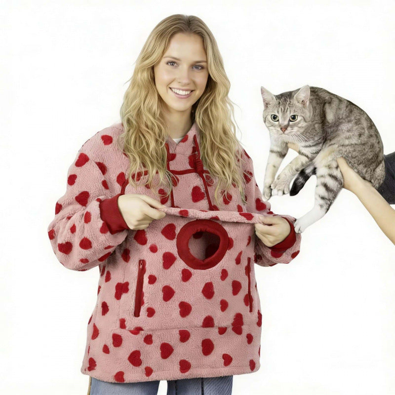 Women’s hoodie with integrated cat cave and extra soft fleece Fashion Glam