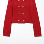 Women’s short military-inspired jacket with decorative ornate buttons Fashion Glam