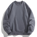 Men's Oversize Crew Neck Sweatshirt with Ribbed Cuffs and Dropped Shoulder Cut Fashion Glam