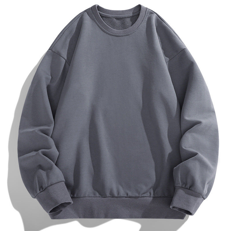 Men's Oversize Crew Neck Sweatshirt with Ribbed Cuffs and Dropped Shoulder Cut Fashion Glam