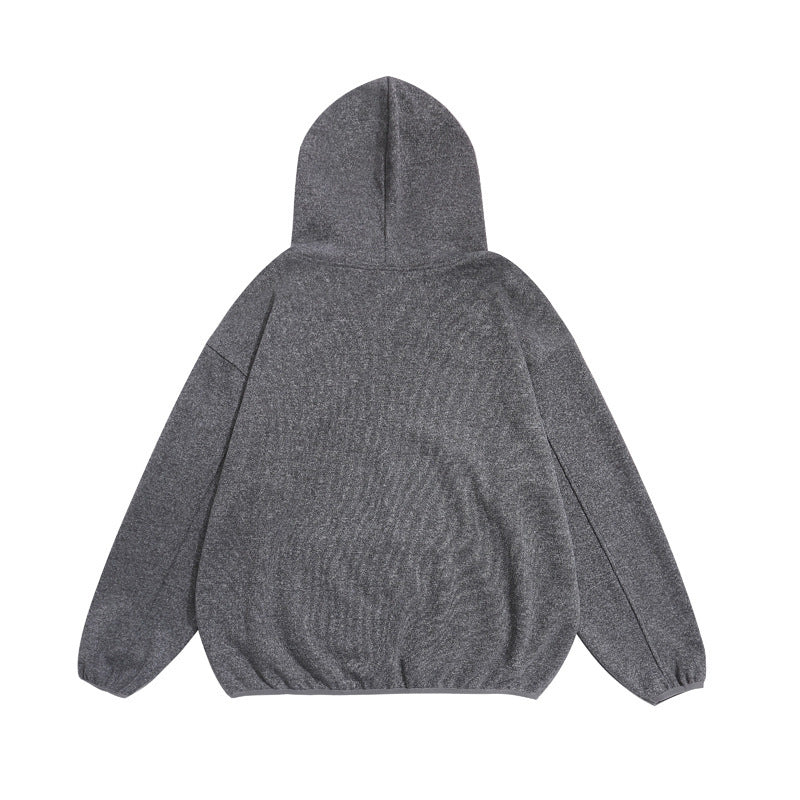Unisex Cozy Oversized Hoodie with Elastic Hem and Half Zipper Fashion Glam