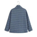 Women Quilted Kimono Overlay Jacket with Open Cut and Patch Pockets Fashion Glam