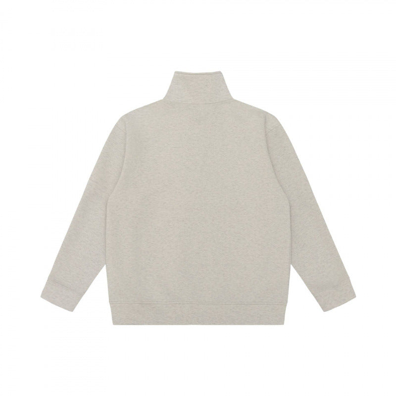 Unisex Oversize Sweatshirt with half zip, stand-up collar and kangaroo pocket Fashion Glam