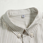 Men's Oversized Striped Shirt with Button Collar and Chest Pocket Fashion Glam
