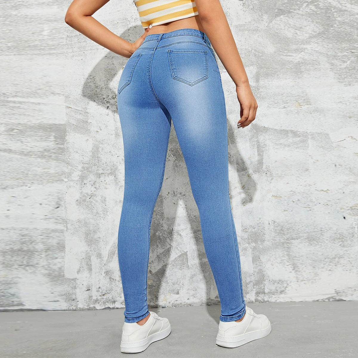 Women's High-Waist Skinny Jeans with shaping stretch and push-up effect Fashion Glam