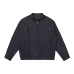 Unisex short jacket in overshirt style with standing collar, zipper, and elastic hem Fashion Glam