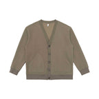 Unisex Oversized Waffle Knit Cardigan with V-Neck, Button Placket and Patch Pockets Fashion Glam