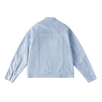 Unisex Short-cut boxy velour blouson jacket with stand-up collar and chest zippers Fashion Glam