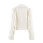 Women's short blazer with tailored silhouette and overlapping shawl collar Fashion Glam