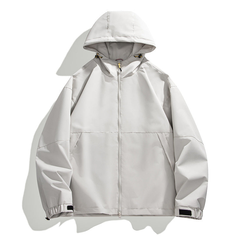 Men's Lightweight Urban Softshell Hooded Jacket with Minimalist Seam Design and Concealed Zipper Fashion Glam