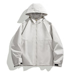 Men's Lightweight Urban Softshell Hooded Jacket with Minimalist Seam Design and Concealed Zipper Fashion Glam