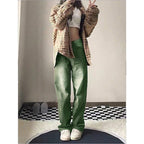 Women High-Waist Relaxed-Straight Denim Trousers with Wide Leg Fashion Glam
