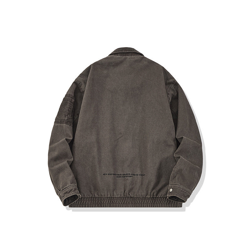 Men's canvas bomber jacket in vintage look with raglan sleeves and elastic hem Fashion Glam
