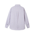 Men's Checked Oversized Shirt with Chest Pocket and Rounded Hem Fashion Glam