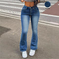 Women's High-Waisted Bootcut Jeans with Shaping Waistband and Slight Flare Fashion Glam