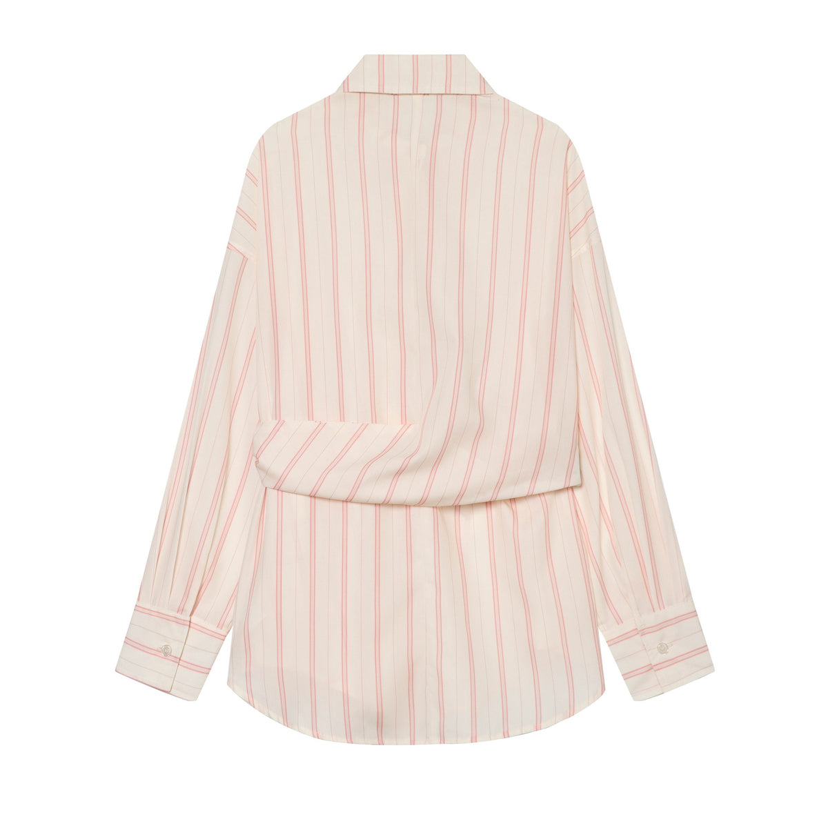 Women's Striped Shirt Blouse with Waist Knot Detail Fashion Glam
