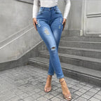 Ladies Shaping Skinny Jeans in Used Look with High Waist and Stretch Form Fashion Glam
