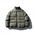 Unisex Boxy padded stand collar puffer jacket with drawstring hem and flap pockets Fashion Glam