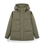 Men's water-repellent field jacket with hood and multifunctional pockets Fashion Glam