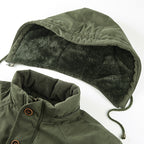 Men's insulated hooded parka with thermo teddy lining, windproof cotton blend outer shell, and multiple pockets Fashion Glam