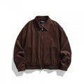 Men's short bomber-style jacket made of microfiber suede with zipper Fashion Glam