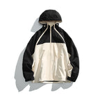 Unisex Lightweight two-tone wind and rain jacket with hood, water-repellent shell and adjustable hem Fashion Glam