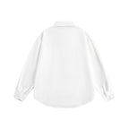 Unisex Oversize Lightweight Structured Cotton Shirt with Chest Pocket and Rounded Hem Fashion Glam