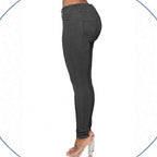 Ladies' Waist-Accentuated High-Waist Sculpting Skinny Jeans with Double Button Waist Fashion Glam