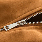 Women's short bomber-style jacket with stand-up collar and asymmetrical snap button placket Fashion Glam