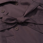 Women Longer tailored trench coat with double button placket, epaulettes and tie belt Fashion Glam